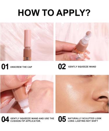 Matte Concealer Natural Matte Finish Freckles Tear Gap Nose Shadow Contour Stick 24h Full Coverage Matte Finish-12ml/0.14oz (02#) - Buy Online on GoSupps.com