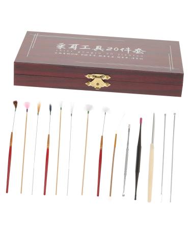 1 Set Picking Kit Wax Remover Kit Cleansing Tool Picks Scoops Tool Wax Cleaning Kit Cleaners Flashlight Pick Digger Red Wooden