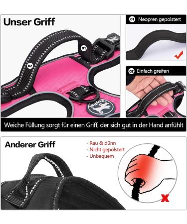 POPOT No Pull Dog Harness - Reflective Pet Vest for Small Dogs | Perfect for Training Walking & Running (Pink) - Buy Online on GoSupps.com