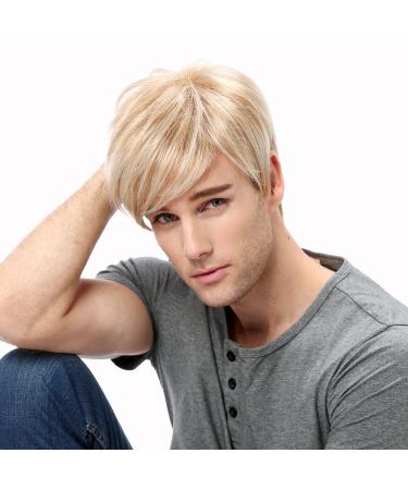 STfantasy Men's Blonde Short Straight Layered Wig - Two-tone Mixed Cosplay Wig for International Shipping - Buy Online on GoSupps.com