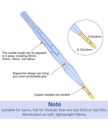 17 Piece Adjustable Rug Yarn Punch Needle Embroidery Kit - Blue Sky Blue - Ideal for Beginners - Buy Online on GoSupps.com