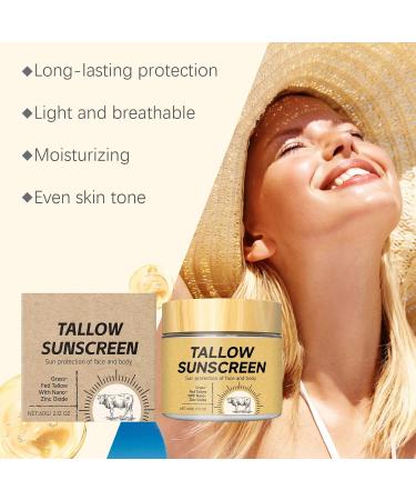 Beef Tallow Sunscreen SPF 30 | Mineral Sunscreen with Grass-Fed Tallow & Non-Nano Zinc Oxide | Non-Greasy for Face & Body for Sensitive Skin | Reef-Safe & Natural - Buy Online on GoSupps.com