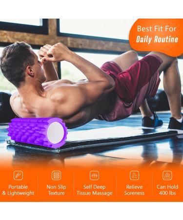 Buy Fascia Roll Purple with 3 Resistance Straps - Lightweight Spine Roller for Pain Relief | International Shipping - Buy Online on GoSupps.com