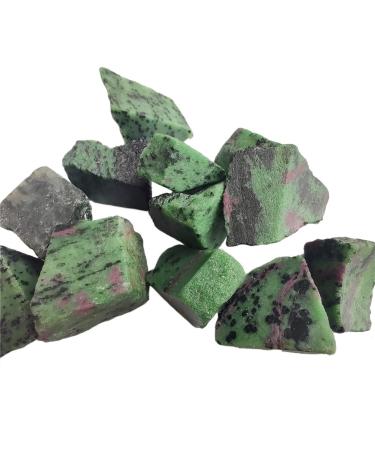 Natural Crystal Rough 50-100g Natural Epidote Ruby in Fuchsite Crystal Stone Rock Chips Specimen Collection Natural Crystal Fish Tank Stone yuebang (Color : 90-100g Size : 2-4cm) 2-4cm 90-100g