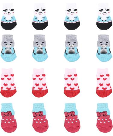 Heiqlay Anti-Slip Socks for Dogs & Cats | Paw Protection with Silicone Gel | 4-Piece Set for Indoor Traction - Buy Online on GoSupps.com