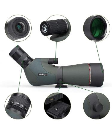 Gosky 20-60x80 Dual Focusing Spotting Scope - Waterproof HD Optics Zoom Scope with Carrying Case and Smartphone Adapter for Hunting, Bird Watching, Target Shooting, Astronomy, Scenery - Buy Online on GoSupps.com