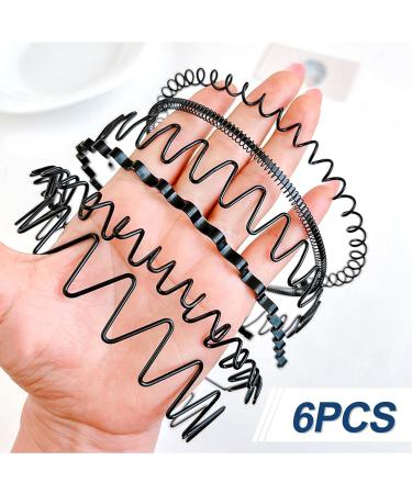 Qufiiry 6 Pcs Metal Hair Bands for Men Metal Headband Metal Hair Hoop Wave Hairband Multi-Style Unisex Flexible Headbands Sport Fashion Hair Band Accessories for Women and Men 1 count (Pack of 6) - Buy Online on GoSupps.com