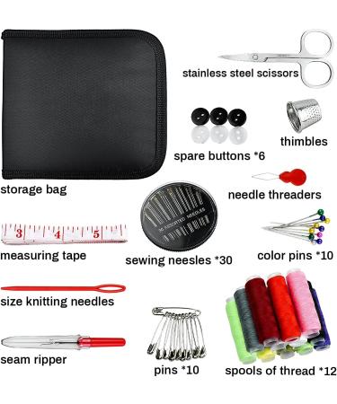 Sewing Kit 74 Pcs - Portable Mini Sewing Accessories Set with 12 Color Thread, Tape Measure, Needles, Scissors - Ideal for Home and Travel - Buy Online on GoSupps.com