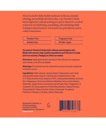 Vitamin C Body Lotion - Restorative Exfoliation Treatment with Lactic Acid & Urea for Hydrated Skin - 12 oz - International Shipping Available - Buy Online on GoSupps.com