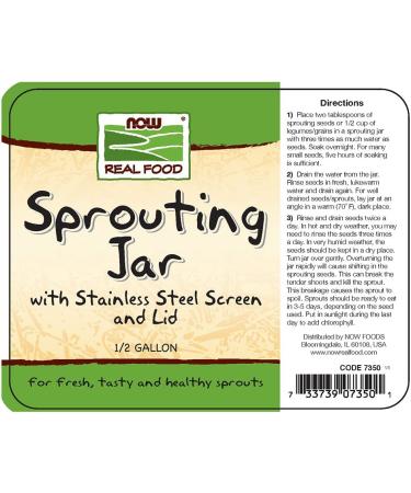 GoSupps.com - Now Foods Sprouting Jar 1/2 Gallon - Buy Online on GoSupps.com