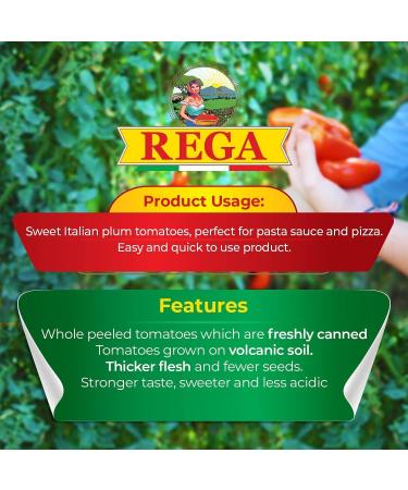 Rega San Marzano Tomatoes DOP Peeled Tomato Tinned Imported From Italy Pack of 3 Tins (400g Each) Rosslead Label - Buy Online on GoSupps.com