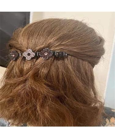 Sparkling Crystal Stone Braided Hair Clips Braided Hair Clips with 3 Small Clips Mini Waterproof Rhinestone Satin Fabric Hair Bands for Women Styling Sectioning (3PCS) - Buy Online on GoSupps.com