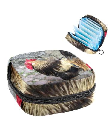 GIAPB Period Bag Sanitary Napkin Storage Bag Period Pouch Travel Makeup Bag Animal Poultry Color5180