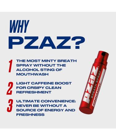 Shop Pzaz Breath Spray - Cinnamint Flavor | Sugar-Free Alcohol-Free with Caffeine & Vitamin B12 | Oral Care Mouth Spray (3 Pack) - International Shipping Available - Buy Online on GoSupps.com