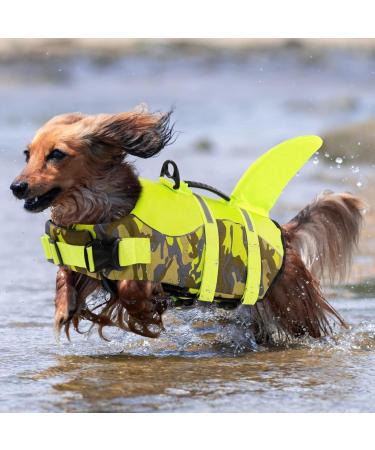 Buy Cit toile Shark Life Jacket for Dogs - Light & Safe Swimming Vest with Handle Reflective Design for Small to XXL Camouflage Dogs - Buy Online on GoSupps.com