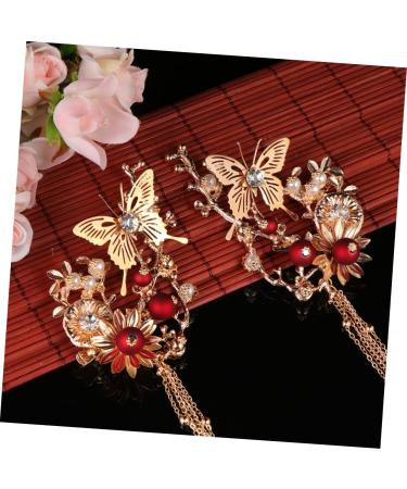 Beavorty 3 Pairs rhinestone Hair Combs chinese hair clips with tassel japanese hair pins for women japanese flower hair pin flower tassel hair clip retro decor barrettes woman girl geisha - Buy Online on GoSupps.com