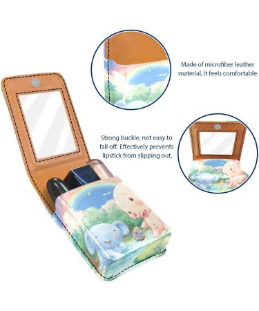Travel Lipstick Organizer Case | Portable Makeup Bag with Mirror | Bear Bunny Elephant Design - Z838b2nsmk - Buy Online on GoSupps.com