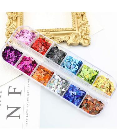 Holographic Nail Glitter Sequins 12 Colors | 3D Flake Nail Art Supplies for Decoration | Shiny Sparkle Designs for Acrylic Manicures - Mickey Charms - Buy Online on GoSupps.com