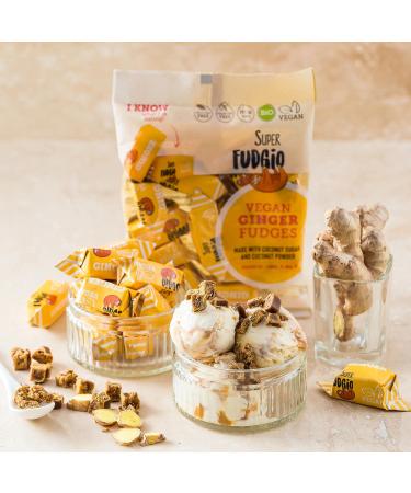 Super Fudgio Organic Ginger Candies - Vegan & Gluten-Free Caramel Treats | 6x150g Multipack | No Palm Oil - Made with Organic Coconut Milk & Coconut Sugar - Buy Online on GoSupps.com