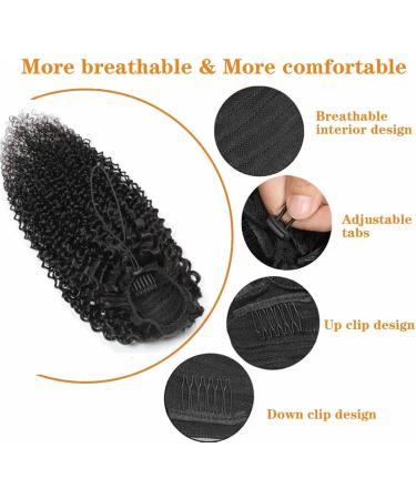 Ponytail Extensions Real Human Hair Clip in Pony Drawstring Puff Ponytail Kinky Curly Hair Extension Malaysia Tail African American Hair Extensions for Women(22INCHES) 22INCHES Natural Color - Buy Online on GoSupps.com