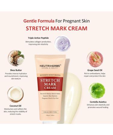 Neutriherbs Stretch Mark Cream - Best Pregnancy & Weight Fluctuation Skin Care with Shea Butter & Coconut Oil - 3.88 Oz - Buy Online on GoSupps.com