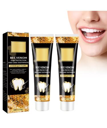 Dyceittdia 2pcs toothpaste gum protection toothpaste bee venet gum protection toothpaste deep cleaning tartar & stains breathless whitening-toothpaste 2Pcs*110g toothpastes (04)