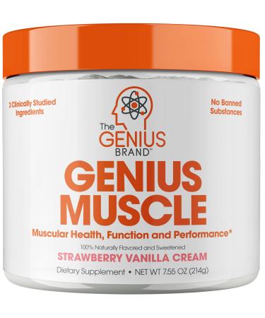 Genius Muscle Builder & Mass Gainer Supplement, Strawberry Vanilla Cream - 100% Naturally Flavored & Sweetened - Anabolic Activator for Men & Women - Weight Gainer, Lean Muscle Growth for Bodybuilding