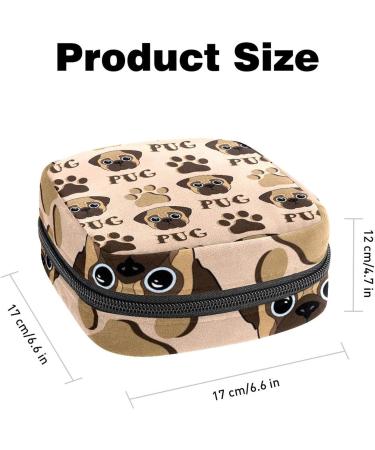 Shop Pug Puppy Portable Period Bags - Perfect Storage for Menstrual Cups & More | Ideal for Women Teens & Girls - Buy Online on GoSupps.com