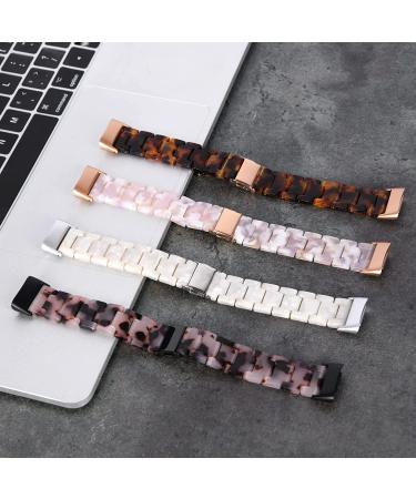 Rose Gold + Tortoise Resin Band for Fitbit Charge 5 - Men's and Women's Accessory - Buy Online on GoSupps.com