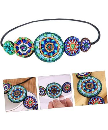 Mikinona Beaded Circle Headband Decorative Hair Ties Boho Jewelry Womens Hair Accessories Rhinestone Headpiece Headbands for Women Vintage Headband Headwear for Women Hair Elastics Fabric - Buy Online on GoSupps.com