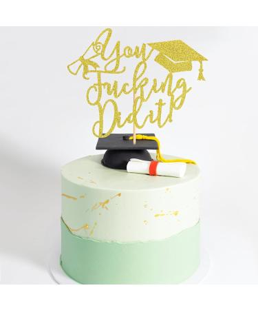 Arthsdite 1Pc You Did It Cake Topper/Class of 2024 Cake Decorations/Congrats Grad Graduation Party Decorations - Gold Glitter Gold You Did It Cake Topper - Buy Online on GoSupps.com