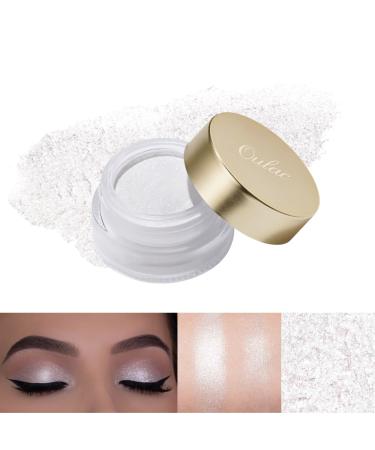 Oulac Glitter Eyeshadow for Highlighter Makeup - White Eyeshadow with Waterproof Formula | Up to 12 Hours Wear | Creates Eye-Catching Eye Make-up Vegan 12g (01) Crystal Rain Crystal Rain (01)