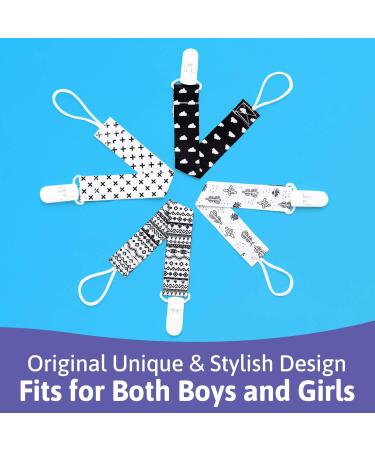 Putska 4 Pack Pacifier Clip Set for Boys and Girls - Unisex Teething Pacifier Holder with MAM Attachment - Buy Online on GoSupps.com