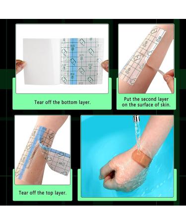 50-Piece Waterproof Transparent Shower Patch Adhesive Bandage - 4 x 5 Inch - Buy Online on GoSupps.com