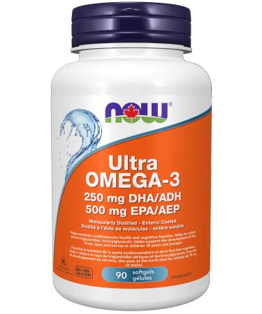NOW Supplements Ultra Omega-3 1 000 mg Softgels 90 Count Unflavored 90 count (Pack of 1)