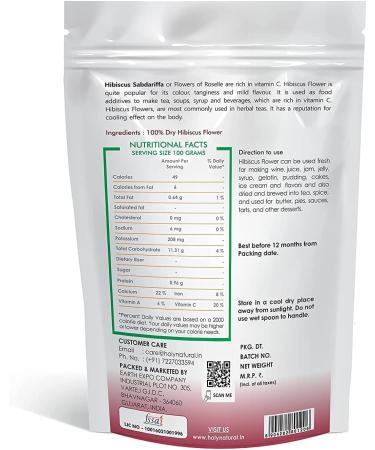 READ QURA Hibiscus Flower 100gm dried and edible hibiscus flower tea 100 hibiscus flower petals great source of vitamin C popular for color spiciness and mild flavor - Buy Online on GoSupps.com