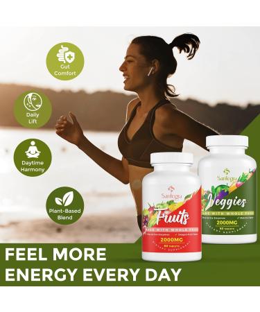 2000 MG Fruit and Veggies Supplement 35+ Fruits and Vegetables for Daily Variety 100% Whole Food Superfoods Natural Vitamins for Women & Men Sugar-Free Gluten-Free Vegan 240 Tablets 60 Count (Pack of 4) - Buy Online on GoSupps.com
