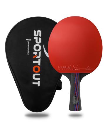 Sportout Ping Pong Paddle, Professional Table Tennis Racket with Case, Table Tennis Paddles for Advanced Training and Tournament