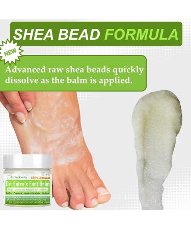 Dr. Entre's Organic Foot Balm with Tea Tree Oil & Shea Butter - Treatment Cream for Athletes Foot, Dry Feet, Cracked Heels, Itching, and Odor - Includes Foot Care E-Book - Buy Online on GoSupps.com
