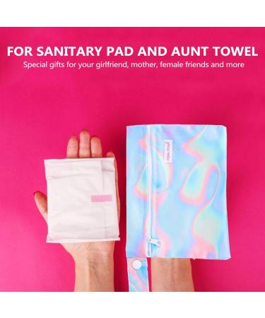 4 Pieces Sanitary Pad Storage Pocket - Portable Women's Hygiene Bag & Tampon Case - 18x13.5cm - Ideal for Travel - Buy Online on GoSupps.com