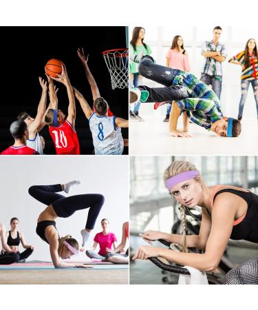 DERAYEE 12 Pack Sports Headbands - Colorful Sweatbands for Jogging Yoga Cycling & Fitness | International Shipping - Buy Online on GoSupps.com