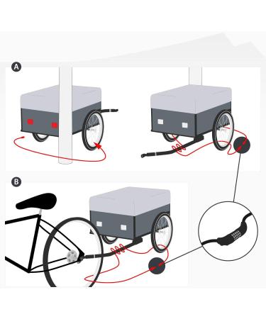 Qeedo Bike Trailer Lock - 2.5m x 8mm Bicycle Cable Lock for Secure International Shipping - Buy Online on GoSupps.com