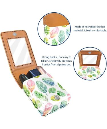 Buy Tropical Green Palms Leather Lipstick Case - Mini Organizer with Mirror for Lip Gloss & Lipstick - Buy Online on GoSupps.com