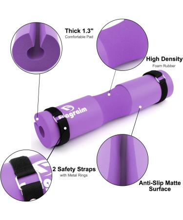 Barbell Squat Pad for Women & Men - Foam Sponge Cushion for Squats, Lunges, Hip Thrusts - Purple - Buy Online on GoSupps.com