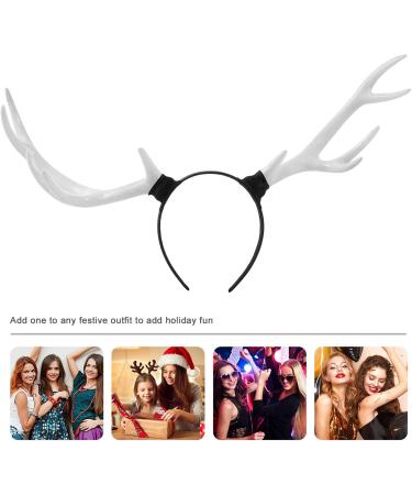 FRCOLOR Christmas Antler Headband Deer Horn Hair Hoop Christmas Holiday Cosplay New Years Decor(White) - Buy Online on GoSupps.com