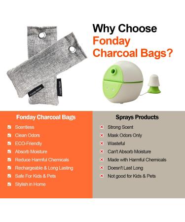 Fonday 2 Packs Shoe Deodorizer Bags - Bamboo Charcoal Odor Eliminator & Air Purifier for Gym Car Pet & Closet - Buy Online on GoSupps.com