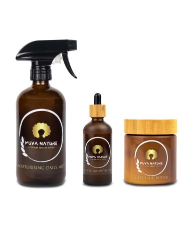 The Chebe Set Trio de soins capillaires Brume quotidienne hydratante beurre capillaire au ch b et huile de croissance du ch b | Favorise la croissance des cheveux