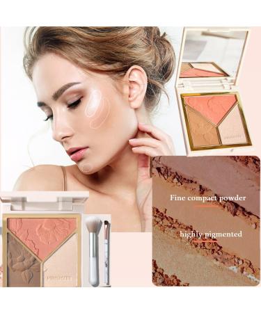 Karlor 3-in-1 Contour Palette | Highlighter Blush & Bronzer - Makeup Contouring Powder with 2 Brushes International Shipping Available - Buy Online on GoSupps.com