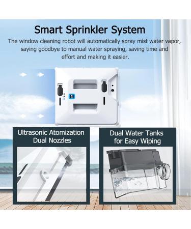 emobwdy Window Cleaning Robot 3000pa Smart Window Vacuum Cleaner Machine With Automatic Dual Water Spray Remote Control Robot Window Washer For Interior/Exterior Window/Tiles/Glass Door White - Buy Online on GoSupps.com