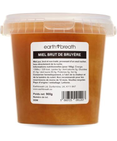 Earthbreath Wild Ling Heather Raw Honey - 900g - Pure Untreated Unpasteurized - From One Apiary - Natural Sweetener for Cooking Tea Juice Drinks Food - Buy Online on GoSupps.com